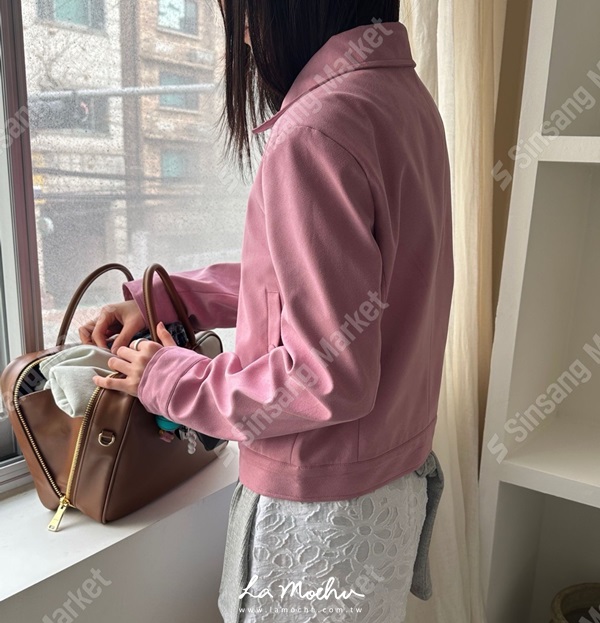 麂皮拉鍊外套